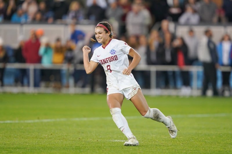 Sophomore Sophia Smith (above) is expected to be drafted first overall by the Portland Thorns on Thursday. If she does receive the first overall selection, she would be the third consecutive Cardinal to be picked first in the NWSL draft. (Photo: JOHN TODD / isiphotos.com)