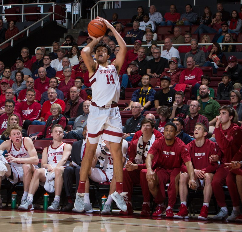Freshman guard Spencer Jones (above) had a team-high 14 points in Stanford's comeback victory while shooting 4-for-9 from 3-point range. (Photo: AL CHANG / isiphotos.com)