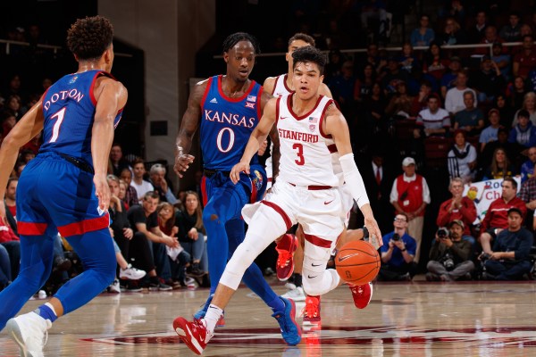 Guard Tyrell Terry (above) contributed 10 points, four rebounds and three assists in Stanford’s 72-56 loss to No. 5 Kansas on Sunday. The freshman is tied for the team lead in steals and second in points per game and rebounds. (Photo: BOB DREBIN/isiphotos.com)