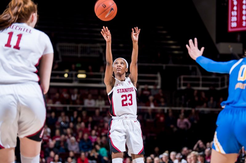 Junior guard Kiana Williams (above) was key to Stanford's dominance against Utah. She finished with 19, and sophomore guard Lexie Hull added 24 more. (Photo: KAREN AMBROSE HICKEY/isiphotos.com)