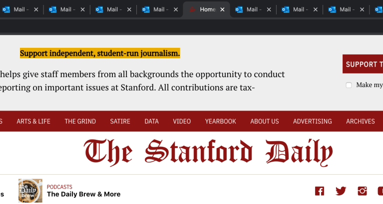 It's quite simply a matter of accessibility. With multiple tabs open, there are so many different locations where one could check their mail, optimizing response time to a notification. (Photo: PATRICK MONREAL / The Stanford Daily)