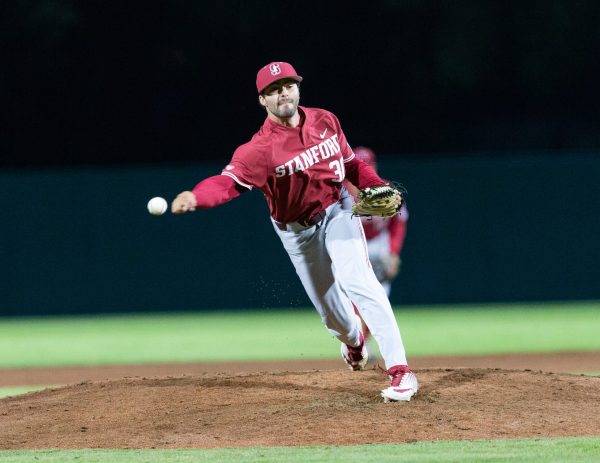 Senior right-handed pitcher Zach Grech (above) was a bright spot for the Cardinal on Tuesday night. The Las Vegas native pitched three perfect innings in a narrow 3-2 loss to Santa Clara. (JOHN P. LOZANO/isiphotos.com)
