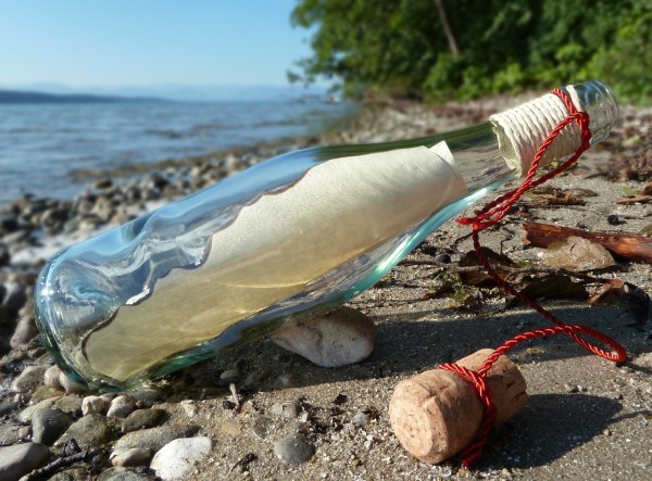 Findings from the Woods Institute found that bottled romantic notes gently set adrift into the tide make up a majority of ocean pollution. 
(Photo: Pixabay)