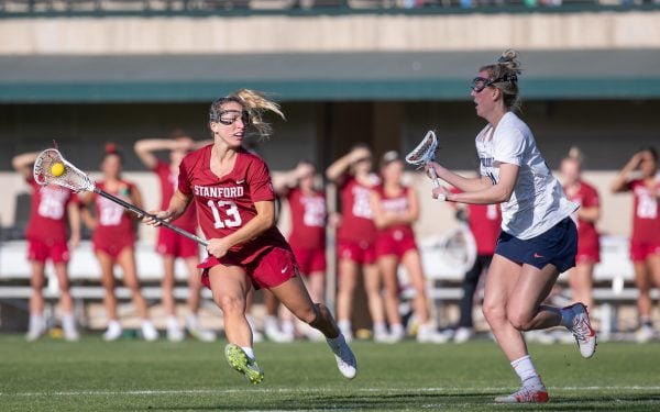 Junior attacker Ali Baiocco (above) tied her career-best with six goals, but it wasn't enough for the Cardinal to overcome sixth-ranked Northwestern. (MACIEK GUDRYMOWICZ/isiphotos.com)