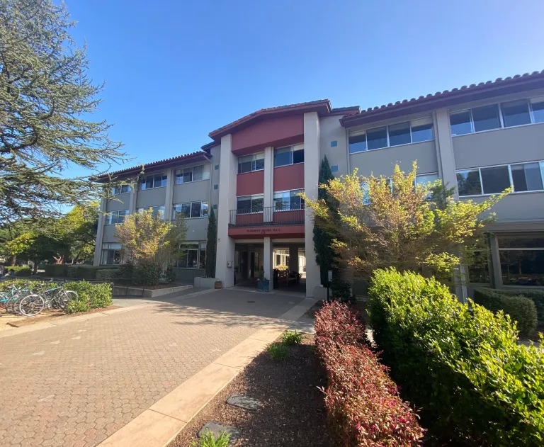 The Front Entrance of Florence Moore Hall from Mayfield Avenue