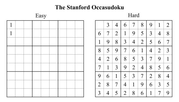 The Stanford Occasudoku - Om Balkrishna Jahagirdar