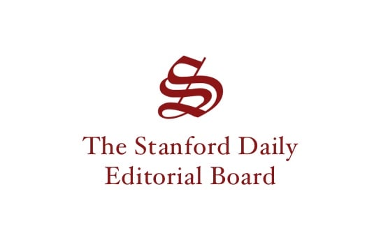 The Stanford Daily Blackletter "S" with text "The Stanford Daily Editorial Board" underneath