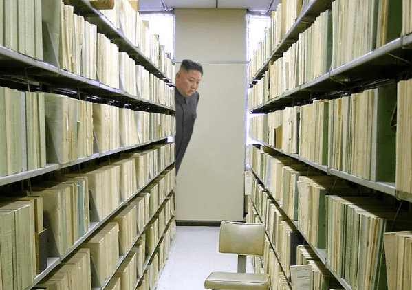 Kim Jong-un crying in West Stacks (Photo Edit: LANA TLEIMAT/The Stanford Daily)