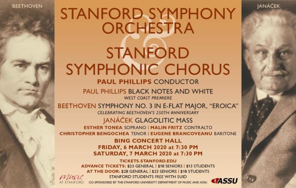 The poster for the canceled SSO and SSC winter 2020 concert featuring works by Phillips, Beethoven and Janácek (Photo courtesy of Paul Phillips)