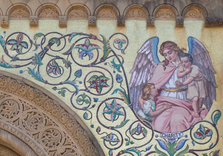 "Charity," on the facade of Memorial Church (Photo: Carol M. Highsmith)