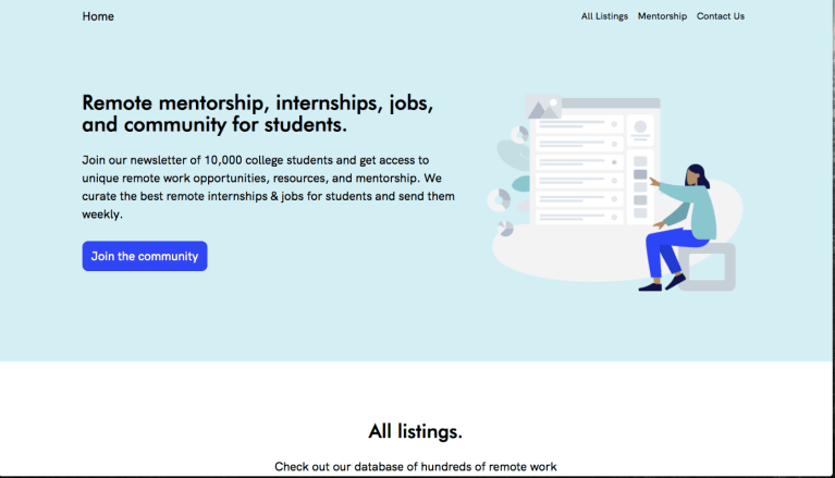 Many students are forced to reconsider summer plans as internships are getting cancelled due to the coronavirus pandemic. Community resources such as remotestudents.co have popped up to help connect students with mentors and remote summer internships. (Photo: remotestudents.co)
