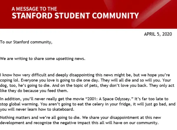 Students received pieces of disappointing news one after the other in March. (Photo: RICHARD COCA/The Stanford Daily)