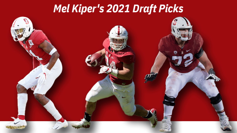 Mel Kiper selected three Cardinal as potential contenders in the 2021 Draft. All three seniors were ranked at the top of their respective position groups. (Photo: DAVID HICKEY/isiphotos.com) (Graphic: AMY LO/The Stanford Daily)