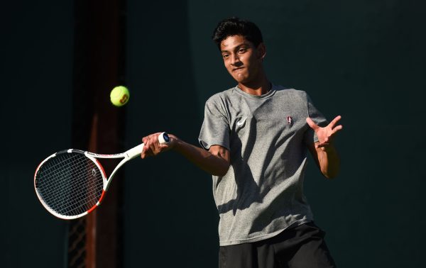 Freshman Neel Rajesh was named ITA Northwest Regional Rookie of the Year on Monday. He ended the abbreviated 2020 season ranked No. 14 nationally in doubles alongside partner junior Axel Geller. (Photo: CODY GLENN/isiphotos.com)