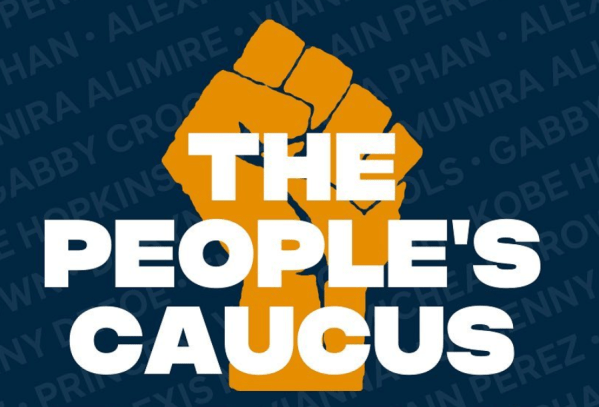 A rally for the People's Caucus, a slate of 10 students of color running for the undergraduate senate, was interrupted by racist speech and violent imagery on Saturday. (Graphic: People's Caucus)