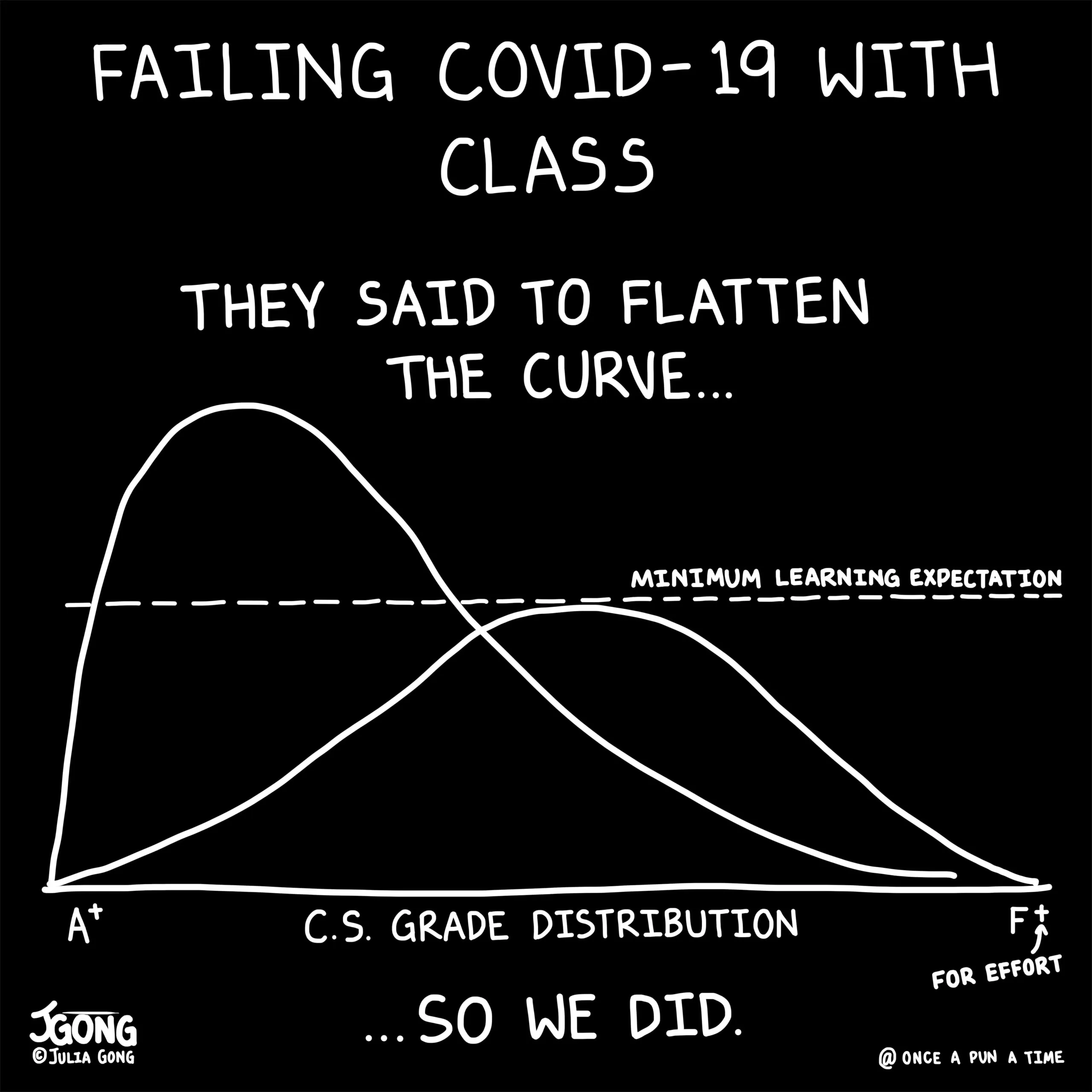 Failing COVID-19 with class: They said to flatten the curve ... so we did.