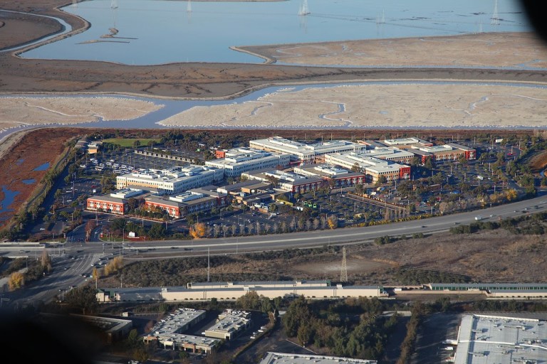 Facebook headquarters birds eye view