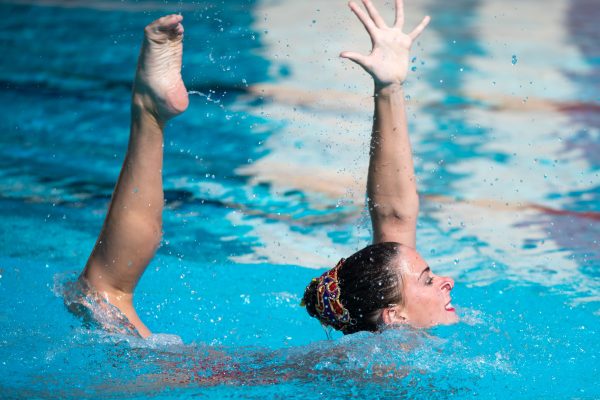 Rising junior Alexandra Suarez (above) is one of 13 synchronized swimmers listed on the 2020 roster. With only one more year of varsity status for the sport, Suarez will not be able to represent the Cardinal as a senior. (Photo: LYNDSAY RADNEDGE/isiphotos.com)