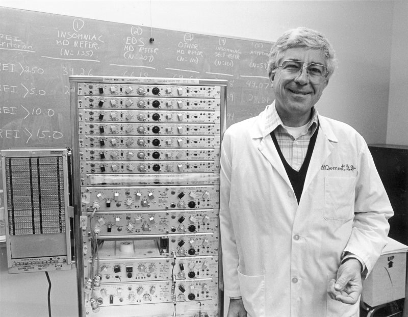 Dr. William Dement in his Stanford sleep lab in 1982. (Photo: Ed Souza/Stanford News Service)