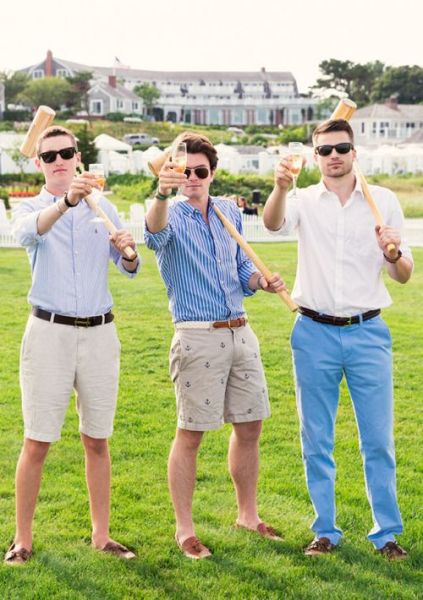 Bobby and his frat bros playing croquet and toasting with top-grade champagne