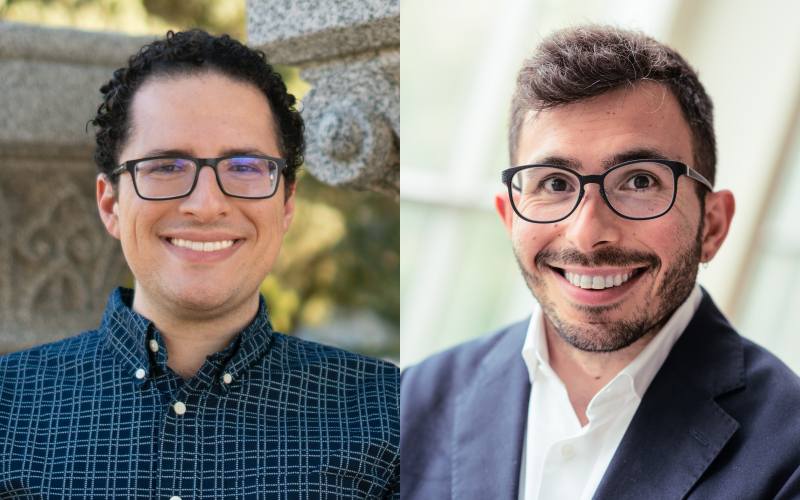 Dillon Gisch (left) and Danny Smith (right) each won one of 24 Rome Prize awards for residential study in Rome, Italy. (PHOTO: Catherine Teitz, R.H. Harrison-Smith)