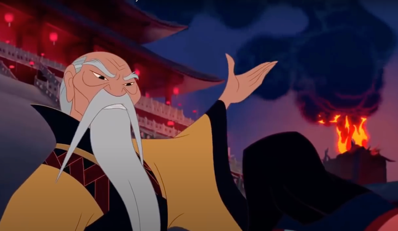 The Emperor reprimanding Mulan after her inconsiderate destruction of his home in "Mulan" (1998). (Photo: Walt Disney Pictures)