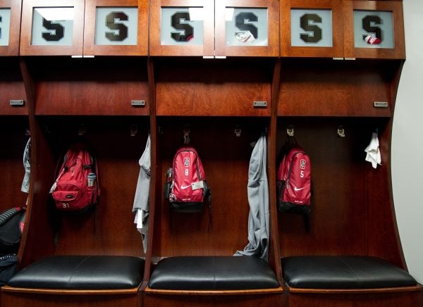 Stanford football lockers sit unoccupied. The Pac-12 postponed the 2020 season on Tuesday due to COVID-19 concerns. (Photo: JOHN TODD/isiphotos.com)