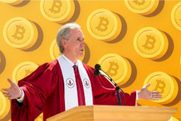 Marc Tessier-Lavigne basking in the glory of Bitcoin. (Photo Edit: KIRSTEN METTLER/The Stanford Daily)