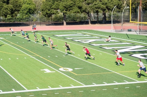 Student athletes practice at Palo Alto High School. (Courtesy of Brent Kline)