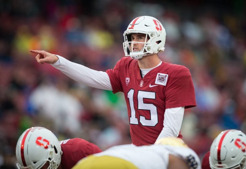 Senior quarterback Davis Mills (above) hasn't had the easiest path to the starting job, but many of his coaches saw his potential despite injury and a crowded depth-chart. The Gerogia-native finally got his chance to shine last season, however, and broke the school record for single-game passing yards. (Photo: ERIN CHANG/Stanford Athletics)