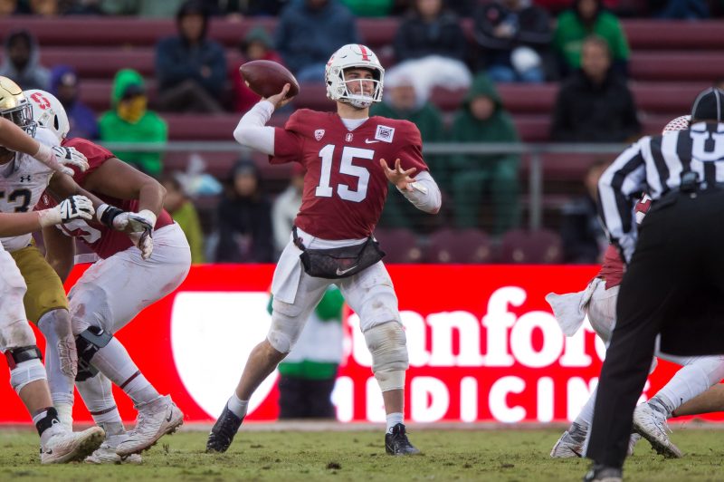 Last year, Stanford fell to Notre Dame, 45-24, at Stanford Stadium, but due to COVID-19 the storied rivalry for the Legends Trophy will not take place this year.(PHOTO: Grant Shorin/isiphotos.com