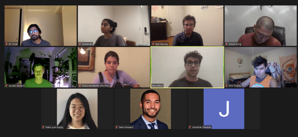 A screenshot of theGraduate Student Council's meeting on zoom.