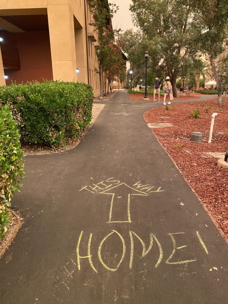 An arrow on the ground on Stanford's campus indicates that you're home. This article is part of the 1 in 900 series. (Photo credit: Tiffany Saade)
