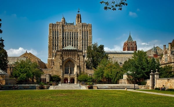 Yale's campus, where only around 44% of undergraduates are white. (Photo: Pixabay)