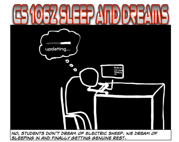 A student is asleep on a laptop and dreams of rest.