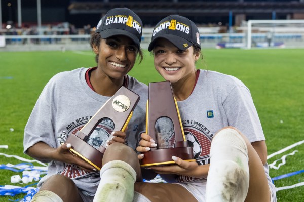 Forward Sophia Smith (above, right) is one of the Cardinal players currently on the USWNT. Defender Naomi Girma (above, left) has been invited to train with the national team. (Photo: JIM SHORIN/isiphotos.com)
