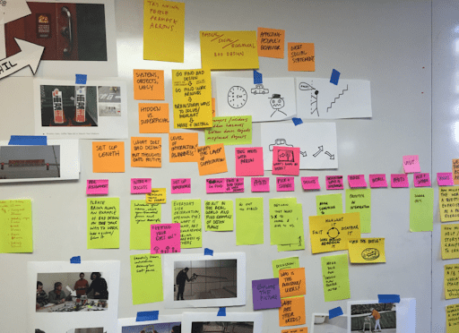 Students in d.school collaborate using post-its. (Photo: Stanford d.school)