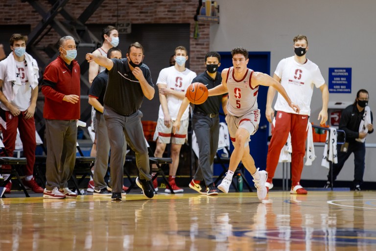 Freshman guard Michael O'Connell (above, 5) has played more than 30 minutes per game over the past three games, averaging 10 points and just under five assists per game over the same stretch. (Photo: BOB DREBIN/isiphotos.com)