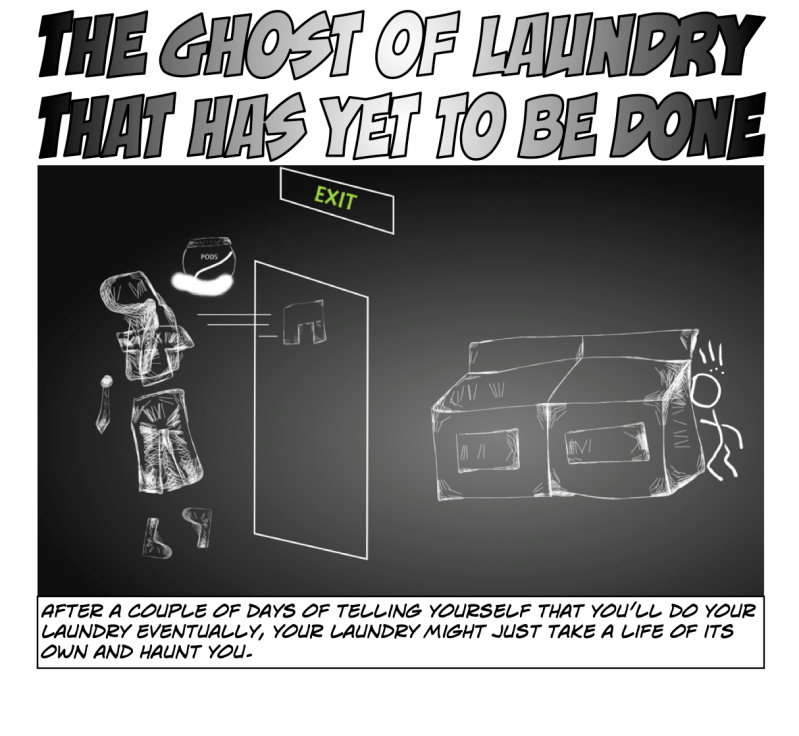 the ghost of laundry that has yet to be done
