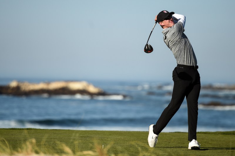 Fifth year David Snyder (above) posted the lowest score of the morning for men's golf on Monday. In an unusually-formatted match play event, the Cardinal outdid Santa Clara 8-5. (Photo: CODY GLENN/isiphotos.com)