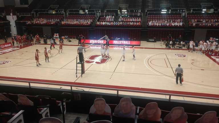 Stanford men's volleyball lost their second-straight game to Pepperdine to open the 2021 season. (Photo: MICHAEL ESPINOSA/The Stanford Daily)