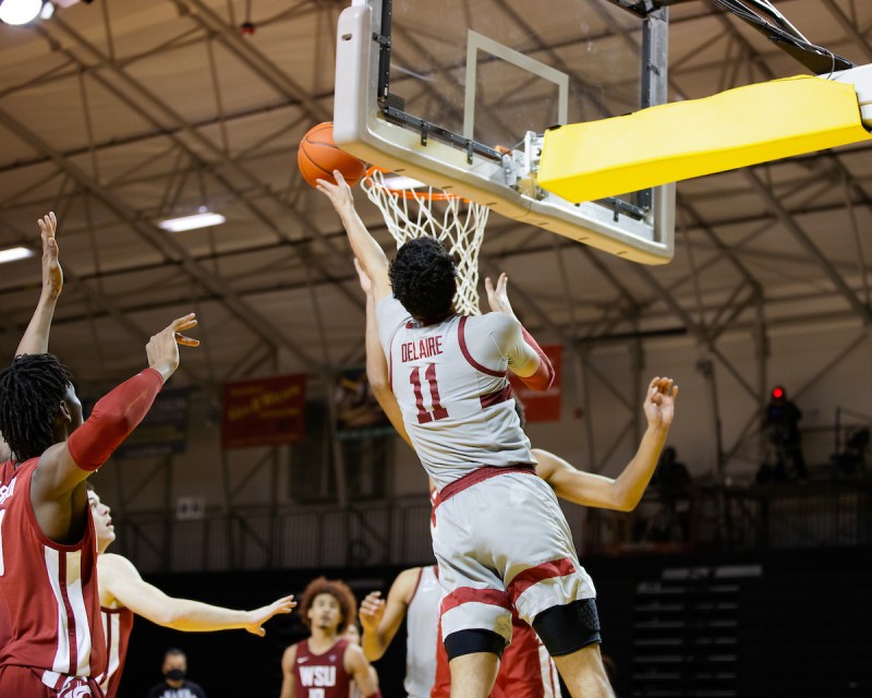 Junior forward Jaiden Delaire (above) has established himself as a scoring leader for Stanford men's basketball over the course of conference play. Delaire and the Cardinal take on Oregon on Thursday at 6 p.m. PT (Photo: BOB DREBIN/isiphotos.com)