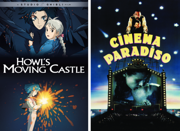 Cinema Paradiso and Howl's Moving Castle film posters