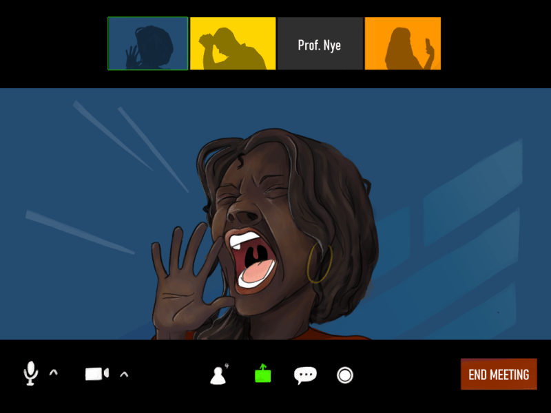 The app's new 'primal scream' function in action. (Illustrated by Hannah Jeoung)