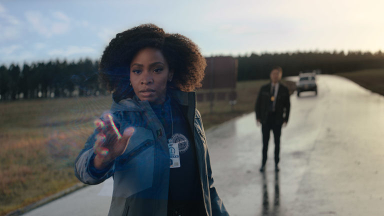 Monica Rambeau makes contact with energy field in WandaVision Episode 4.