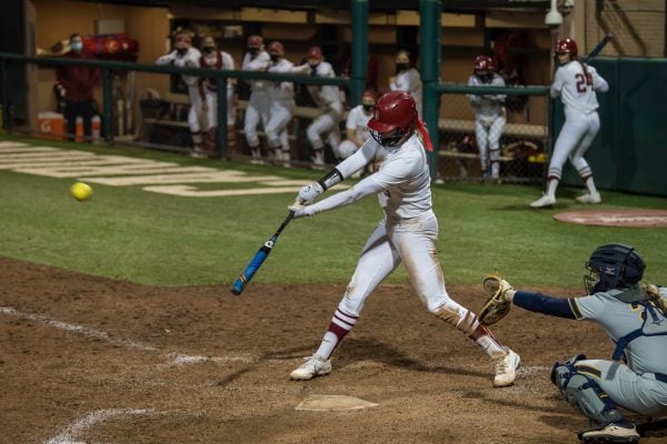 Junior first baseman Emily Schultz's sacrifice fly brought home the lone run of the game in a tight, 1-0 Stanford win over Nevada on Friday. The team will have a quick turnaround, facing BYU and again Nevada tomorrow. (Photo: KAREN HICKEY/isiphotos.com)