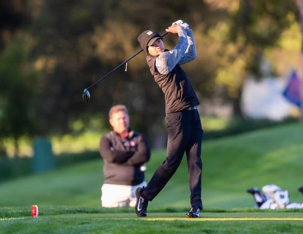 Junior Ethan Ng (above) recorded a one-under-par finish to tie for 14th alongside teammates Michael Thorbjornsen and Karl Vilips at The Goodwin. The three-day even was hosted by Stanford, and the Cardinal defeated all but Arizona State in the 28-team competition. (Photo: DAVID BERNAL/isiphotos.com)
