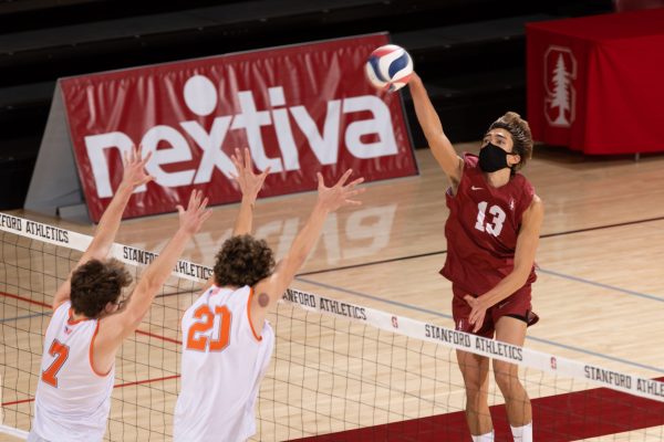 Freshman Kupono Browne shone last weekend in his first collegiate volleyball action and will aim to lead the Cardinal to its first win of the season this week. (PHOTO: MIKE RASAY/isiphotos.com)