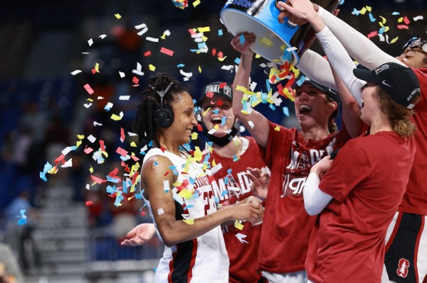 Despite a slow start, senior guard Kiana Williams helped Stanford mount an incredible second half rally on Tuesday to advance to the Final Four. After trailing by 12 at the half, the Cardinal ended up winning by 15 points when the final buzzer sounded. (Photo: JUSTIN TAFOYA/Getty Images)
