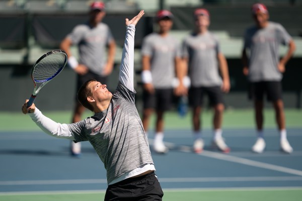 Junior Alexandre Rotsaert won both his singles and doubles matches on Sunday against Arizona. (Photo: DON FERIA/isiphotos.com)